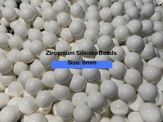 ज़िरकोनिया सिलिकेट मोती पीसने का माध्यम सिंटर 65 ZrO2 4.0g/cm3 घनत्व