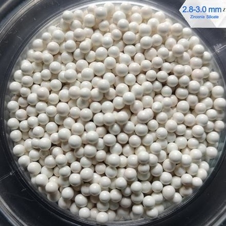 कीटनाशक फैलाव क्षैतिज रेत मिल पीस मीडिया Zirconium सिलिकेट मोती 2.8-3.0 मिमी